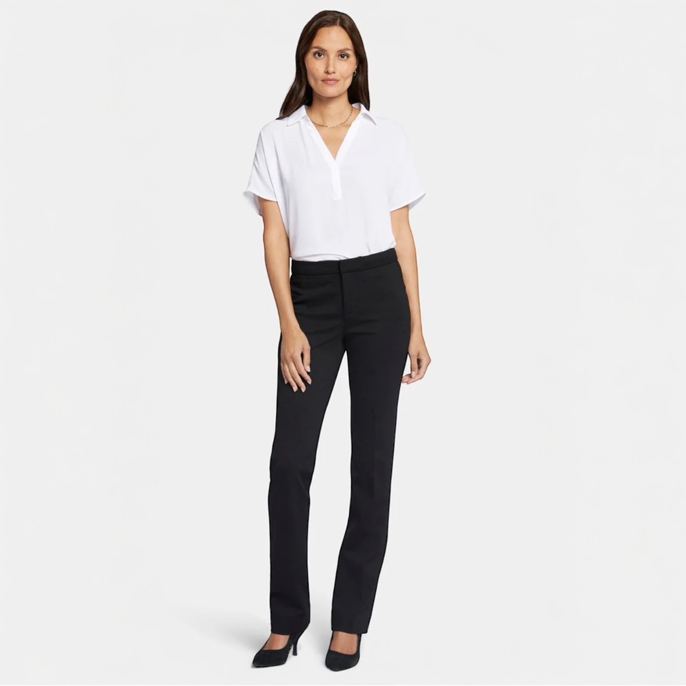 NYDJ Marilyn Straight Forever Slim Leg Jeans Black Tambor High Rise Stretch NWT